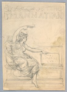 Design för omslaget till Manhattan Illustrated Monthly Magazine av Francis Augustus Lathrop
