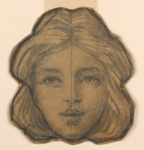 Head of a Woman (projekt för målat glas) av Francis Augustus Lathrop