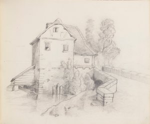 Mill House vid en bäck av Francis Augustus Lathrop
