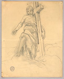 Skiss för centralfigur i himmelsfärden av Francis Augustus Lathrop