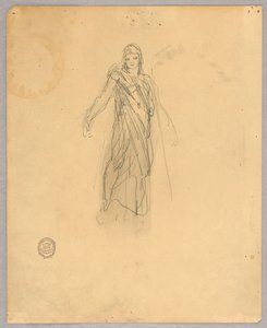 Skiss för centralfigur i himmelsfärden av Francis Augustus Lathrop
