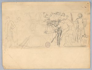Skiss för en väggmålning av Francis Augustus Lathrop