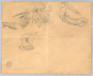 Skiss av änglar av Francis Augustus Lathrop