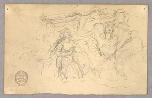 Skiss av figurgrupp för Ascension av Francis Augustus Lathrop