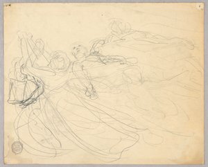 Skiss av figurgrupp för Ascension av Francis Augustus Lathrop
