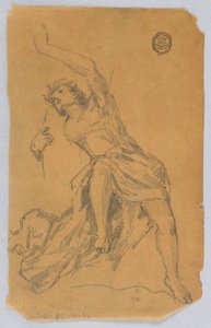 Skiss av figur med draperi av Francis Augustus Lathrop