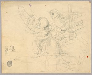 Skiss av figurer för Ascension av Francis Augustus Lathrop