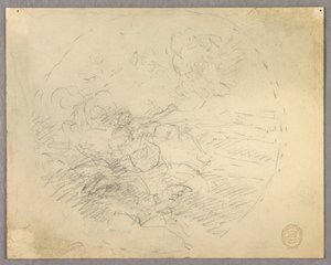 Skiss av figurer i en cirkel av Francis Augustus Lathrop