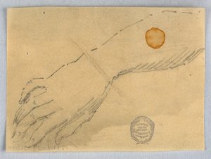 Skiss av hand och handled av Francis Augustus Lathrop