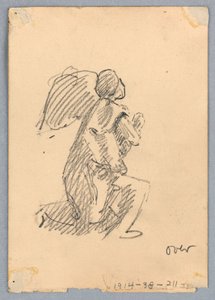 Skiss av knästående ängel av Francis Augustus Lathrop