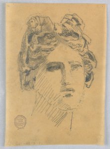 Skiss av kvinnans huvud av Francis Augustus Lathrop