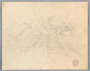 Skiss av dyrka änglar av Francis Augustus Lathrop