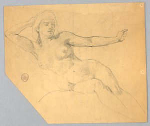 Skiss av en kvinnlig naken av Francis Augustus Lathrop