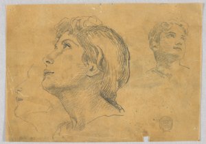 Skisser av två huvuden av Francis Augustus Lathrop