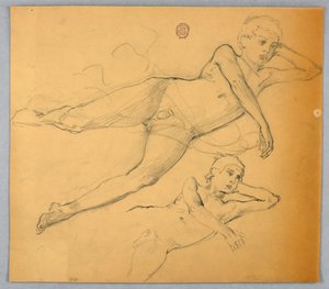 Studier av naken figur av Francis Augustus Lathrop