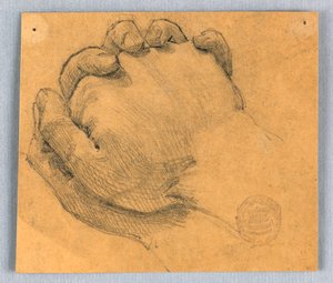 Studie av knäppta händer av Francis Augustus Lathrop