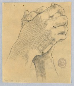 Studie av knäppta händer av Francis Augustus Lathrop