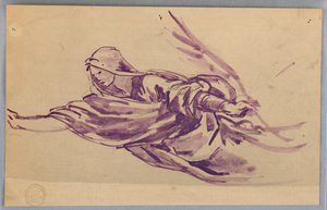Studie av draperad figur med palm av Francis Augustus Lathrop