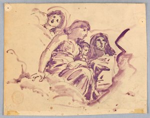 Studie av himmelska figurer av Francis Augustus Lathrop
