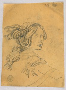Studie av kvinnans huvud och axlar av Francis Augustus Lathrop