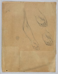 Tre studier av en vänsterhand av Francis Augustus Lathrop