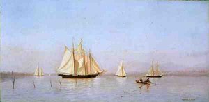 Haverstraw Bay on the Hudson (olja på duk)