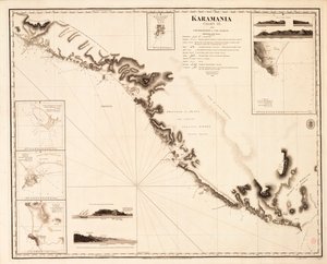 Karamania Chart III från Cape Karaboornoo till Cape Anamour av Francis Beaufort