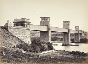 Bangor, Britannia Bridge, från Anglesey (258) av Francis Bedford