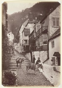 Clovelly, the New Inn and Street, 186094. av Francis Bedford
