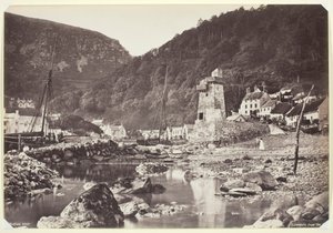 Lynmouth från havet, 186094. av Francis Bedford