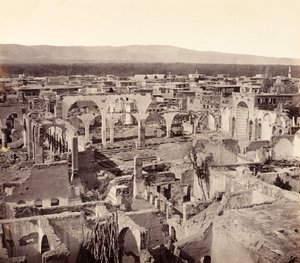 Ruinerna av det kristna kvarteret, som visar resterna av den grekiska kyrkan, Damaskus av Francis Bedford