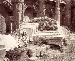 Skulpturala lämningar i Jupitertemplet, Baalbek av Francis Bedford