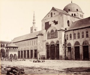 Sidan av den stora moskén (Umayyad-moskén), vy mot norr, Damaskus