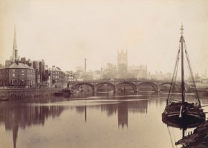 Worcester. Från Severn, 1870-talet. av Francis Bedford