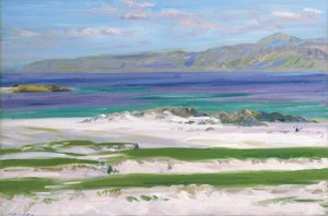 Iona Sound och Ben More (olja på duk) av Francis Campbell Boileau Cadell