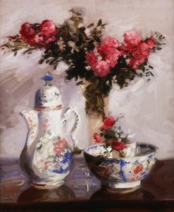 Famille Rose kaffekanna av Francis Campbell Boileau Cadell