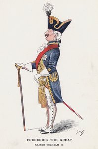 Fredrik den store, Kaiser Wilhelm II (färg litho)