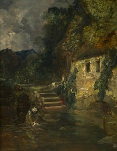 En kvarn nära Tintern, ca. 1824-26 (olja på panel, mahogny) av Francis Danby