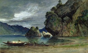 The Approach of a Storm on Liensfjord (akvarell på papper) av Francis Danby
