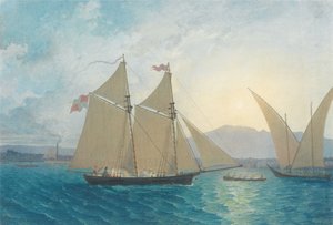 Sjösättningen av "La Sorcière" på Genèvesjön av Francis Danby