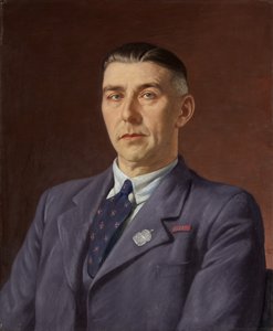 Porträtt av Percival Henry Martin, Post Office, Bristol, ca 1941-45 (olja på duk) av Francis Dodd