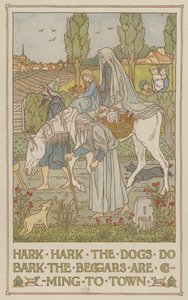 Hark hark the dogs do bark the beggars are coming to town (färglitografi) av Francis Donkin Bedford