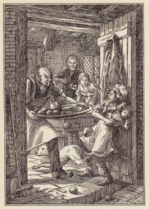 Illustration till Syrsan på härden av Charles Dickens (färglitografi) av Francis Donkin Bedford
