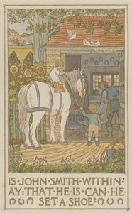 Är John Smith inom ay som han är kan han sätta en sko (färglitografi) av Francis Donkin Bedford
