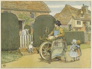 Knivkvarn (färglitografi) av Francis Donkin Bedford