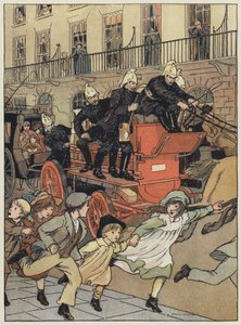 London: A Fire-Engine (färglitografi) av Francis Donkin Bedford