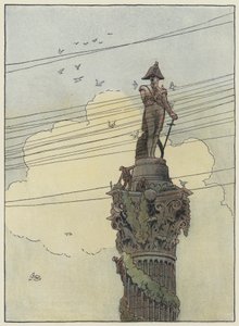 London: Decorating Nelson (färglitografi) av Francis Donkin Bedford