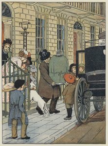 London: På väg hemåt! (färglitografi) av Francis Donkin Bedford