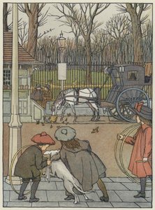 London: London Sparrows at Dinner (färglitografi) av Francis Donkin Bedford