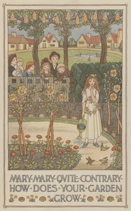 Mary Mary helt tvärtom hur växer din trädgård (färglitografi) av Francis Donkin Bedford